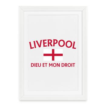 Le style de Liverpool avec le drapeau de l’Angleterre - Affiche encadrée (27 × 37 cm) - blanc - Devant