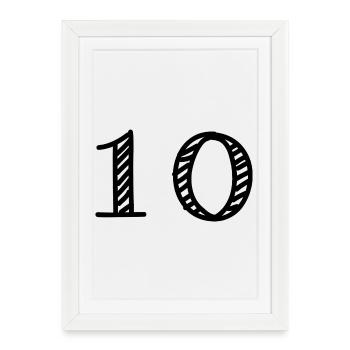10. 10 ANS. 10e ANNIVERSAIRE. ANNIVERSAIRE 10 ANS. - Affiche encadrée (27 × 37 cm) - blanc - Devant