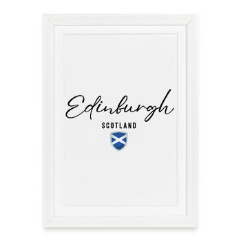 Design élégant Édimbourg, fierté écossaise - Affiche encadrée (27 × 37 cm) - blanc - Devant