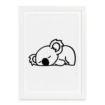 Koala Sketch – Cute Minimalist Animal Motif - Framed poster (27 × 37 cm) - white - Front