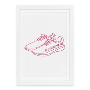 Free Endorphins – Running Motivation Design - Framed poster (27 × 37 cm) - white - Front