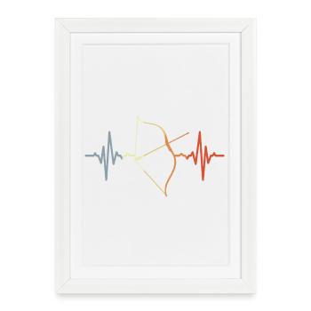 Cardiogramme d’arc composite - Affiche encadrée (27 × 37 cm) - blanc - Devant
