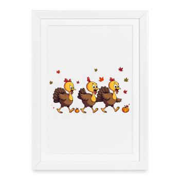 Bébé dinde de Thanksgiving - Affiche encadrée (27 × 37 cm) - blanc - Devant