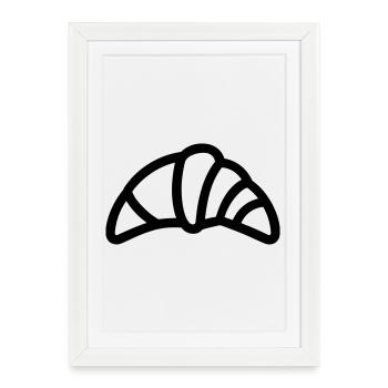 croissant - Affiche encadrée (27 × 37 cm) - blanc - Devant