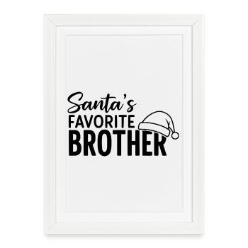 Le frère préféré du Père Noël - Affiche encadrée (27 × 37 cm) - blanc - Devant