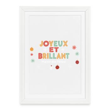 Joyeux et Brillant Plaisir des Fêtes - Affiche encadrée (27 × 37 cm) - blanc - Devant