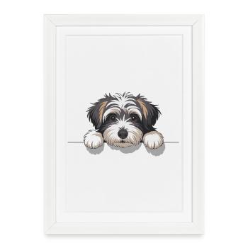 Dog's eye on the edge - Framed poster (27 × 37 cm) - white - Front