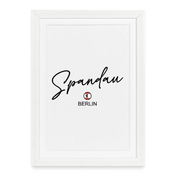 Spandau - Berlin Flag - Berlin Bear Berlinerin - Framed poster (27 × 37 cm) - white - Front