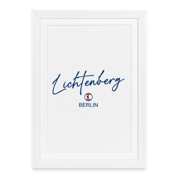 Lichtenberg - Berlin Flag - Berlin Bear - Framed poster (27 × 37 cm) - white - Front