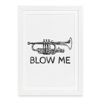 Blow Me Trumpet Sketch - Framed poster (27 × 37 cm) - white - Front