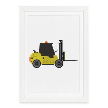 Chariot élévateur - Affiche encadrée (27 × 37 cm) - blanc - Devant