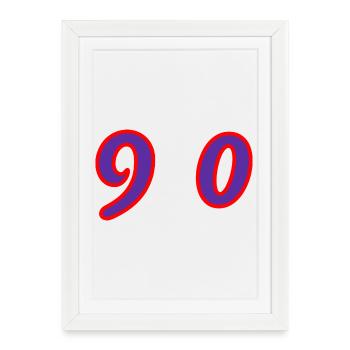 90. 90 YEARS. 90th ANNIVERSARY. 90 YEARS ANNIVERSARY. - Framed poster (27 × 37 cm) - white - Front