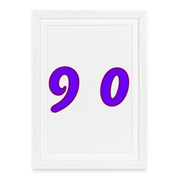 90. 90 YEARS. 90th ANNIVERSARY. 90 YEARS ANNIVERSARY. - Framed poster (27 × 37 cm) - white - Front
