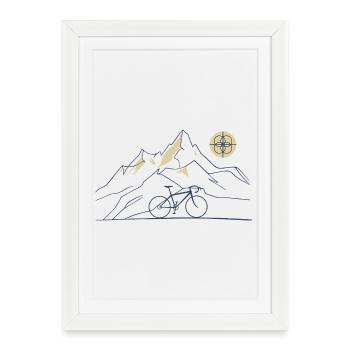 Motif de la montagne cyclable - Affiche encadrée (27 × 37 cm) - blanc - Devant