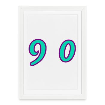 90. 90 YEARS. 90th ANNIVERSARY. 90 YEARS ANNIVERSARY. - Framed poster (27 × 37 cm) - white - Front
