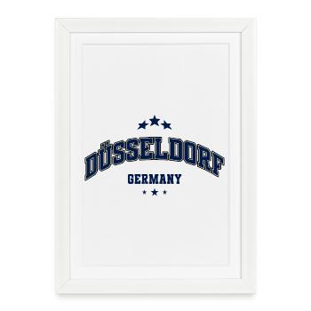 Collège Vintage Look de Düsseldorf, Allemagne - Affiche encadrée (27 × 37 cm) - blanc - Devant