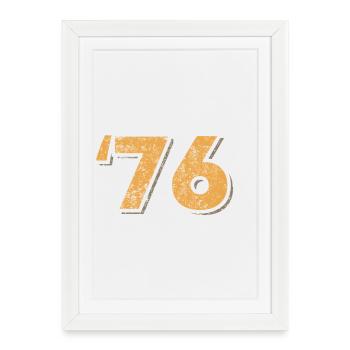 76 Rétro Numéro en Difficulté - Affiche encadrée (27 × 37 cm) - blanc - Devant