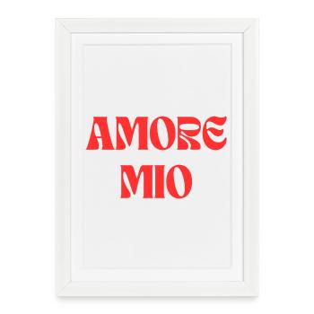 Amore Mio – Bold Red Typography Design - Framed poster (27 × 37 cm) - white - Front