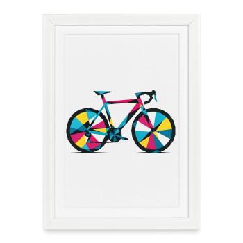 Colorful Geometric Bike - Framed poster (27 × 37 cm) - white - Front