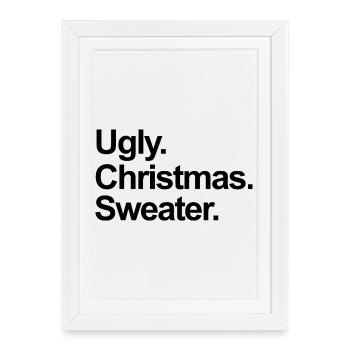 hässlicher Weihnachtspullover - Gerahmtes Poster (27 × 37 cm) - Weiß - Vorne