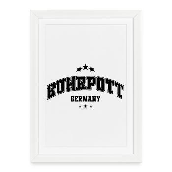 Ruhrpott lettering vintage style urban design - Framed poster (27 × 37 cm) - white - Front