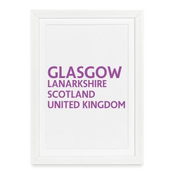Glasgow – Scotland Textdesign - Framed poster (27 × 37 cm) - white - Front