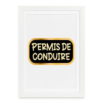 Permis de conduire - Affiche encadrée (27 × 37 cm) - blanc - Devant