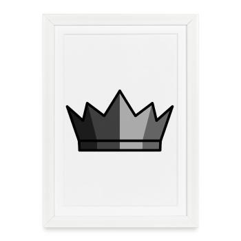 Black Crown King Gaming Logo - Framed poster (27 × 37 cm) - white - Front