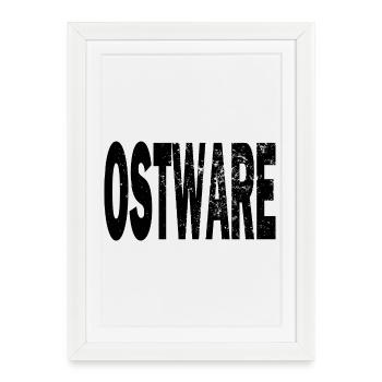DDR Ostware Fun Ostalgie Geschenk Hoodie T-Shirt - Gerahmtes Poster (27 × 37 cm) - Weiß - Vorne