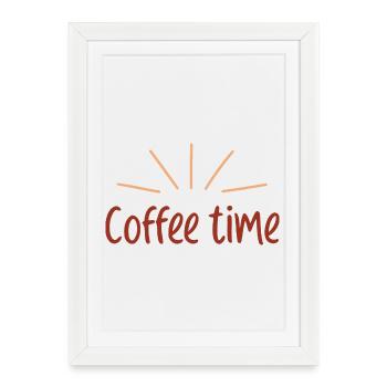 Café Time Soleil Rétro - Affiche encadrée (27 × 37 cm) - blanc - Devant