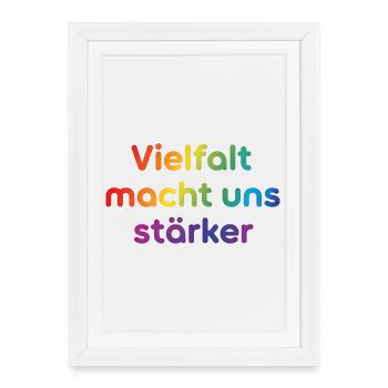 La diversité nous rend plus forts - Affiche encadrée (27 × 37 cm) - blanc - Devant