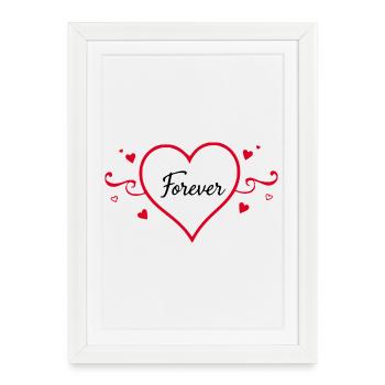 Herz rot Valentinstag Geschenk Valentinstag - Gerahmtes Poster (27 × 37 cm) - Weiß - Vorne