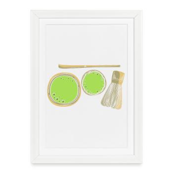 Matcha tea - Framed poster (27 × 37 cm) - white - Front
