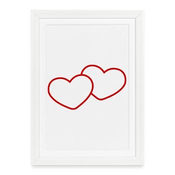 Mariage en couple Hearts - Affiche encadrée (27 × 37 cm) - blanc - Devant