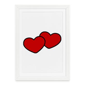Mariage en couple Hearts - Affiche encadrée (27 × 37 cm) - blanc - Devant