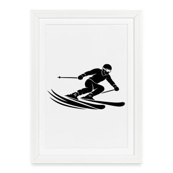 Ski Silhouette - Framed poster (27 × 37 cm) - white - Front