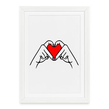 Generation Heart Love Hands - Framed poster (27 × 37 cm) - white - Front