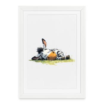 Sleeping Zebra - Framed poster (27 × 37 cm) - white - Front
