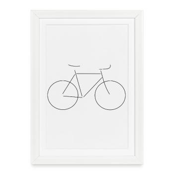 Roue de vélo - Affiche encadrée (27 × 37 cm) - blanc - Devant