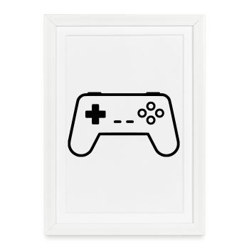 Profil de manette de manette de jeu Vector de jeu - Affiche encadrée (27 × 37 cm) - blanc - Devant