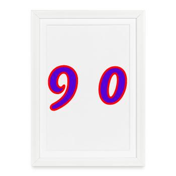 90. 90 YEARS. 90th ANNIVERSARY. 90 YEARS ANNIVERSARY. - Framed poster (27 × 37 cm) - white - Front