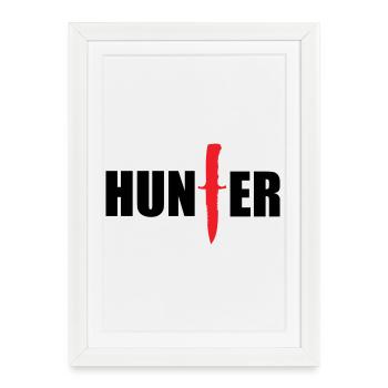 Chasseur sauvage - chasse - Affiche encadrée (27 × 37 cm) - blanc - Devant