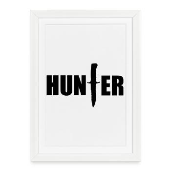 Hunting - Hunter - Framed poster (27 × 37 cm) - white - Front