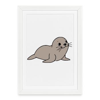 Cadeau T-shirt Seal Seal Allemagne du Nord - Affiche encadrée (27 × 37 cm) - blanc - Devant