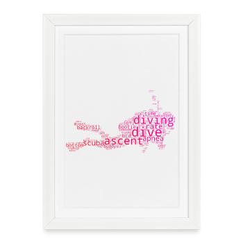 Easy Diving design intemporel - Affiche encadrée (27 × 37 cm) - blanc - Devant
