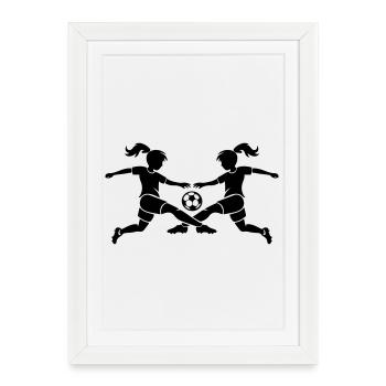 Soccer Girls Team Logo - Framed poster (27 × 37 cm) - white - Front