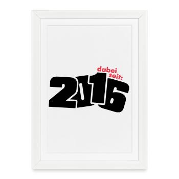 Né depuis 2016 - Affiche encadrée (27 × 37 cm) - blanc - Devant