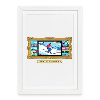 Art Skieur Moderne Bug Art - Affiche encadrée (27 × 37 cm) - blanc - Devant