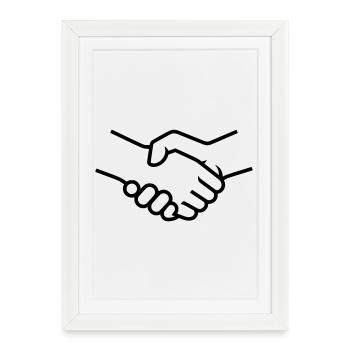 Poignée de main Travail d’équipe - Affiche encadrée (27 × 37 cm) - blanc - Devant