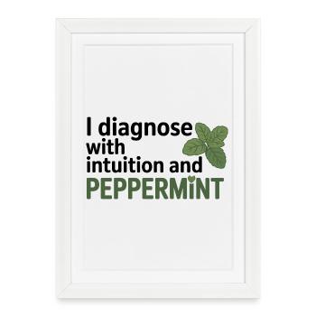 Intuition diagnostique naturopathe, menthe poivrée - Affiche encadrée (27 × 37 cm) - blanc - Devant